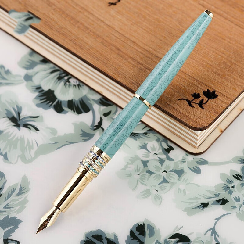 HERO Premium Collection Ladies' Fountain Pen Signature Pen, High-End Luxury Office Gift, National Day And Birthday Present, HS208-A/Packaged in Floral Gree