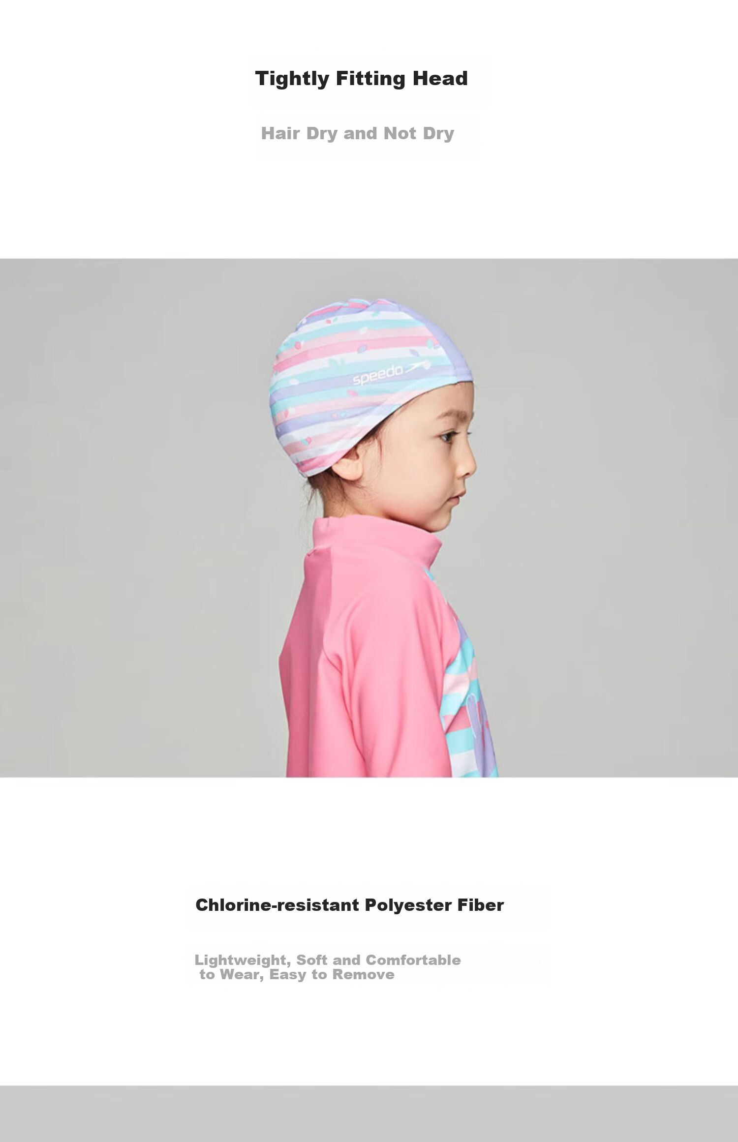 Speedo Printed Swim Cap for Infants And Toddlers, Pink/purple 4