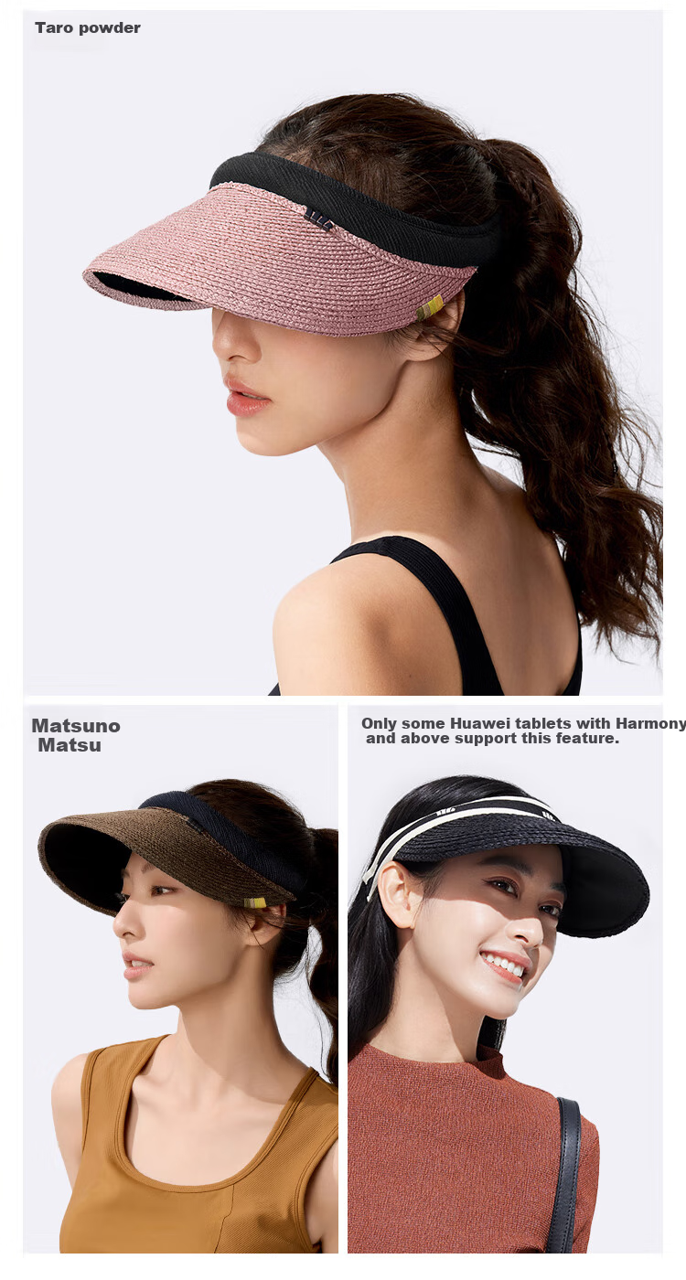 Beneunder Sun Hat, Straw Hat, UV Protection Hat for Women, Sun Visor Cap, Black Gel BM562, Grass And Brow 21