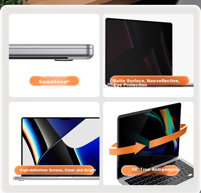 Aigo Computer Privacy Screen Protector, Anti-Glare Film for Monitor, Blue Light Blocking, Compatible with Laptops And Desktop Computers, Universal Privacy Protection Film, 17.3 Inches (16:9), New Imported Base Material 2
