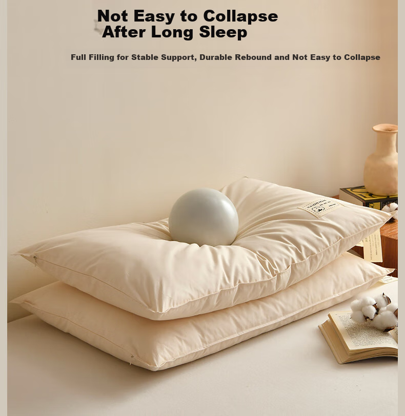 HLA A-Class 100% Xinjiang Cotton Three-Protection Pillow Core 7A Antibacterial Oil-Resistant Fiber Neck Support Pillow for Dormitory 10