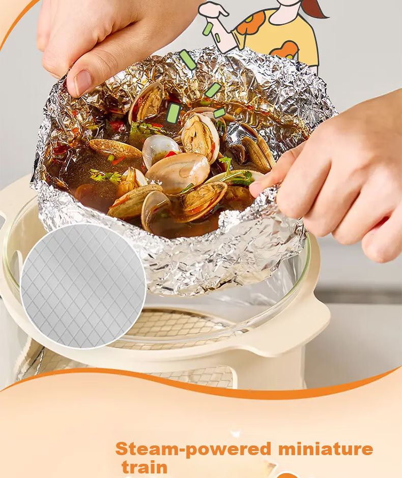 MIAOJIE Original Air Fryer Paper Liners, 50 Pieces, Disposable Baking And Barbecue Paper Trays for Meat Roasting And Baking 3