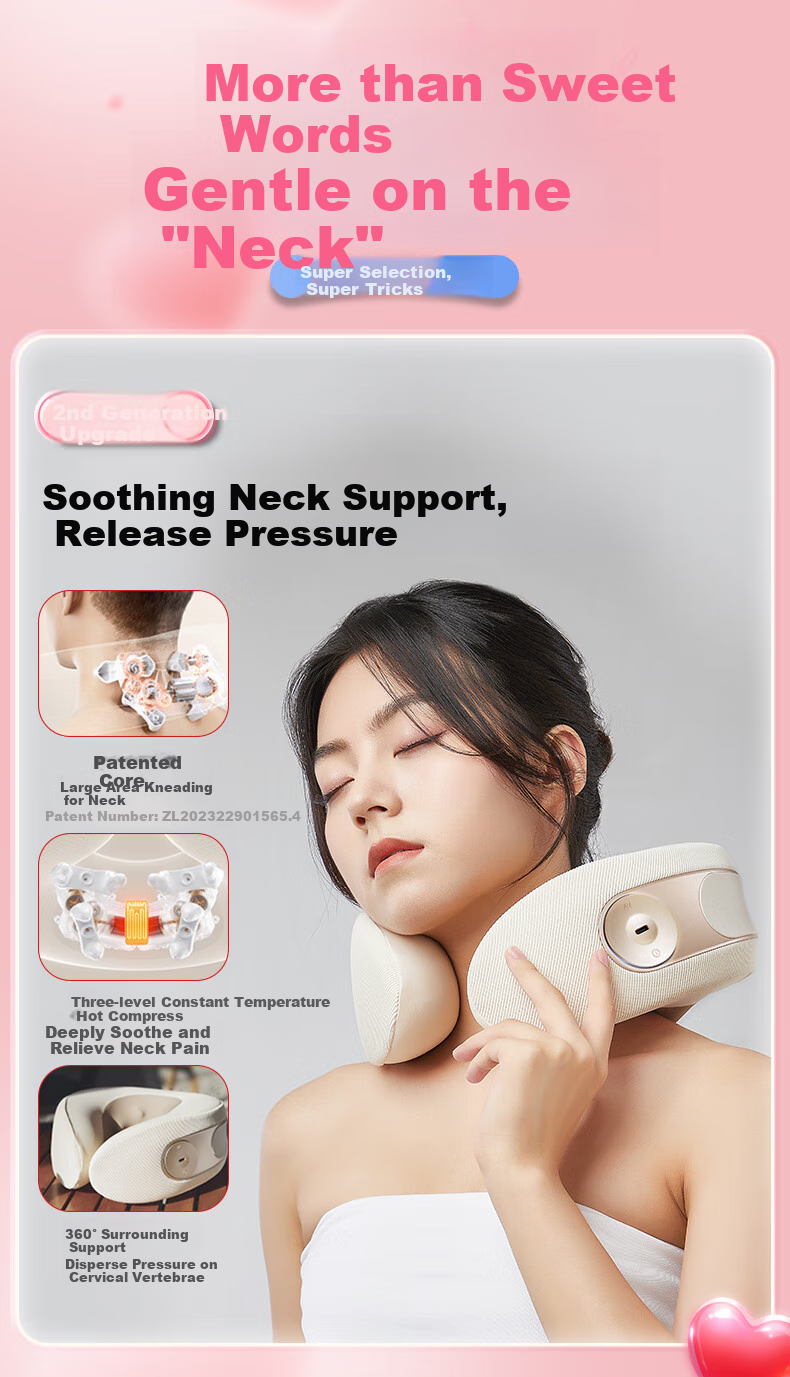 Liangjie MT02 Cervical Massager, U-Shaped Portable Neck Massager, Shoulder And Neck Massage Pillow, Kneading Neck And Shoulder, Trapezius Muscle, Hot Compress, Mid-Autumn Festival Gift Box, Birthday Present for Friends And Parents 2