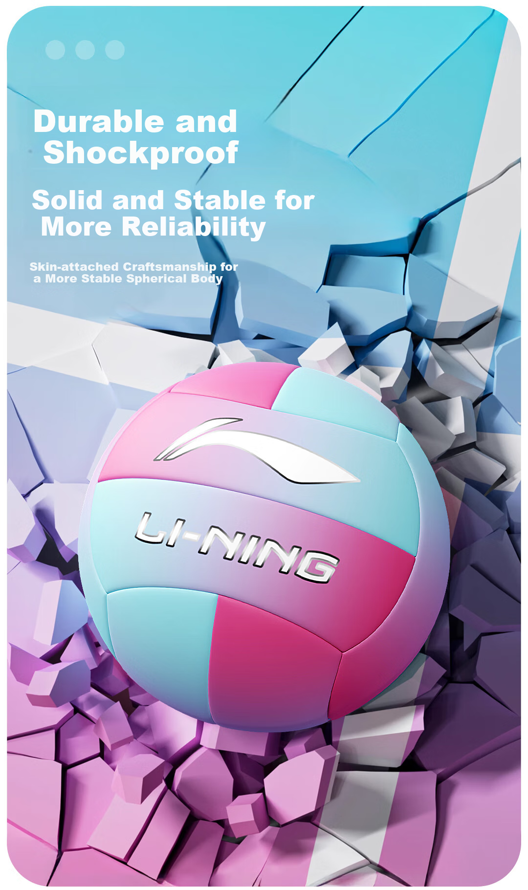Li-Ning Volleyball [High School Entrance Exam] Size 5 Training Standard Leather High-Elasticity Ball for Students, Adults, Competition Training And Middle School Hard Volleyball 7