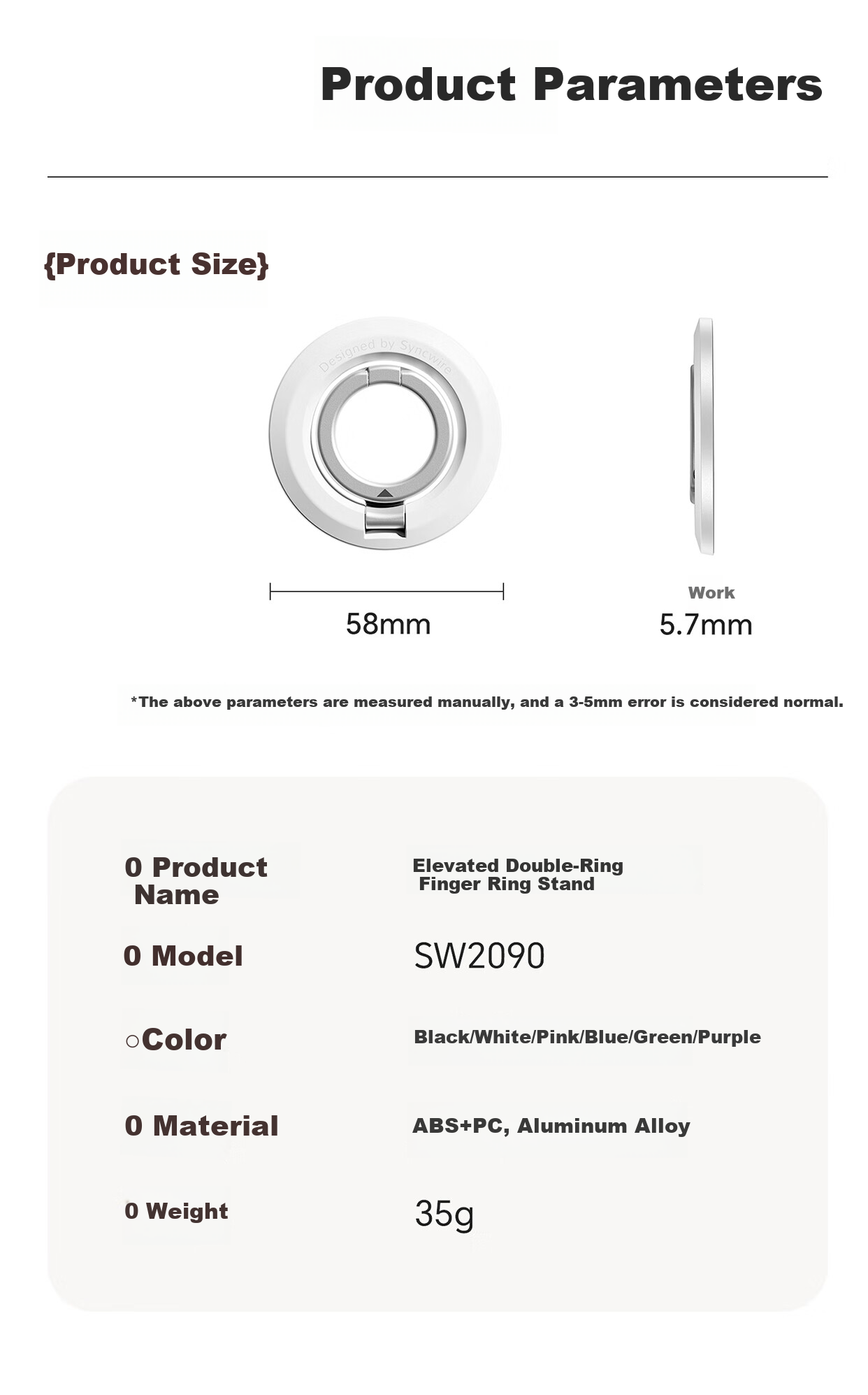 Shengwei [Upgraded Version] Double-Ring Double-Sided Magnetic Phone Stand, MagSafe Compatible, Foldable, 360-Degree Rotating, Portable, Adhesive, Suitable for Apple 17/16 Pro And Huawei Mate 70 11