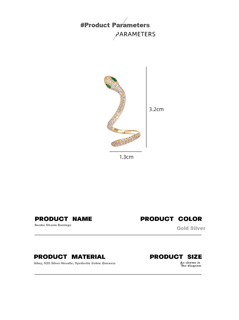Qlady Snake Ear Studs for Women, 2026 New Year Style, Elegant High-End Bone Studs, Unique Niche Earrings, Luxurious Ear Accessories for Wome 5