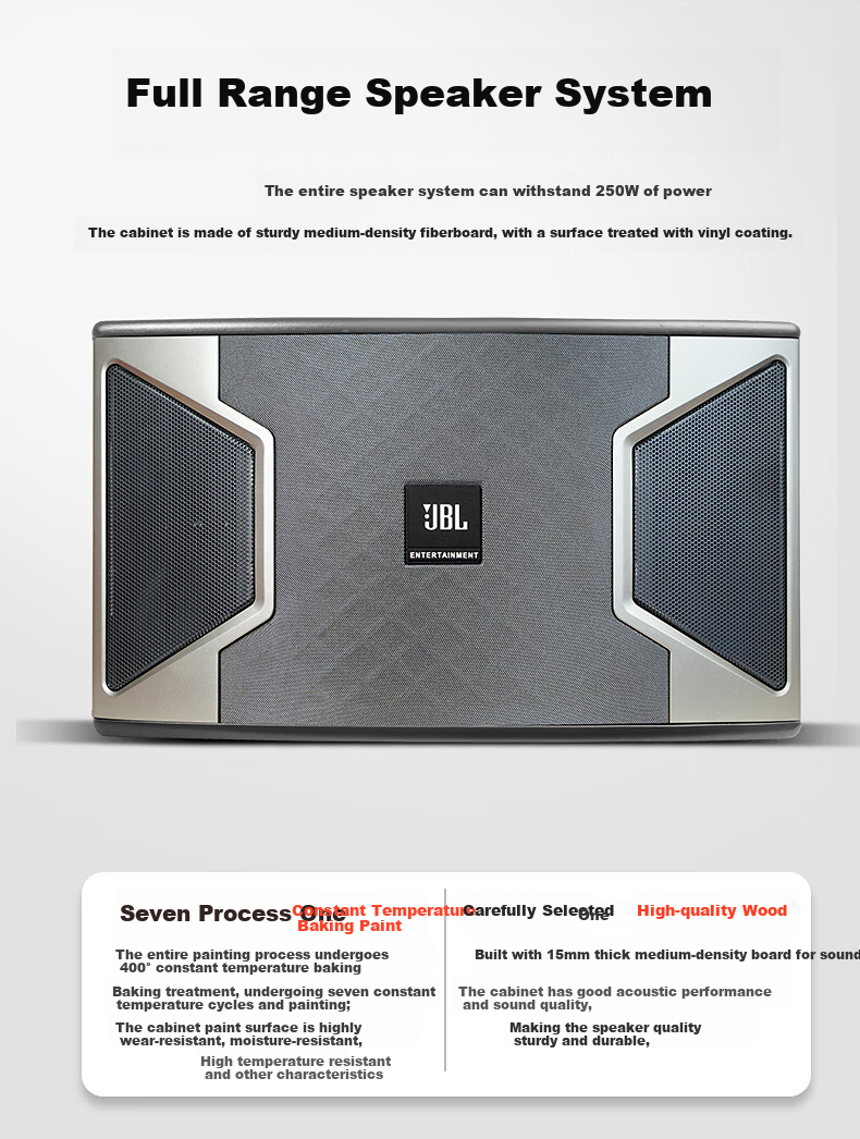 JBL [Annual Bestseller] KI310 Home KTV Sound System Set, High-Frequency Corner Speaker Theater Home Karaoke Speakers KTV Singing Complete Equipment Karaoke Singing Complete Set 2