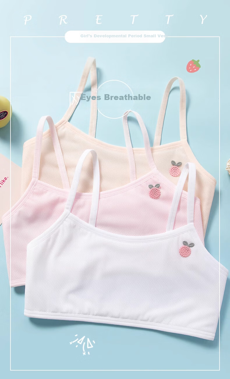 Dingguagua Girls' Underwear, Children's Underwear, Puberty Bra for Elementary School Students Aged 9-12, Girls' Camisole, Thin Summer Style 1