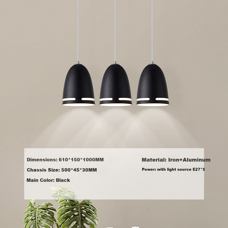 NVC Modern Minimalist Round Dining Room Light, Nordic Bedroom Bar Creative Atmosphere Aurora 3-Head Modern Simple Dining Room Light