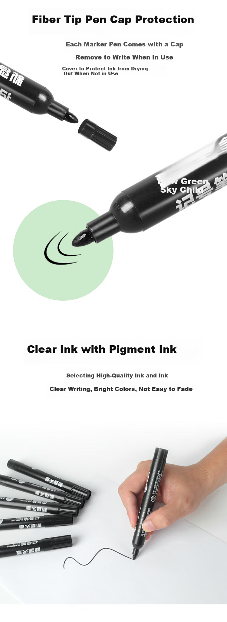 TANGO Marker Pen, Large Tip, Black, 100 Pieces, Quick-Drying, Oil-Based, Waterproof, Signature Pen, Express Delivery Package, Logistics Warehouse, Large Capacity, Thick Tip, Poster Signing, Specialized Pe 2