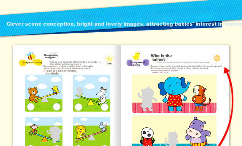BANGSON 0-3 Years Old Concentration Training Sticker Book, Quiet Book for Girls, Educational Toy for Boys, Children's Birthday Gift 8