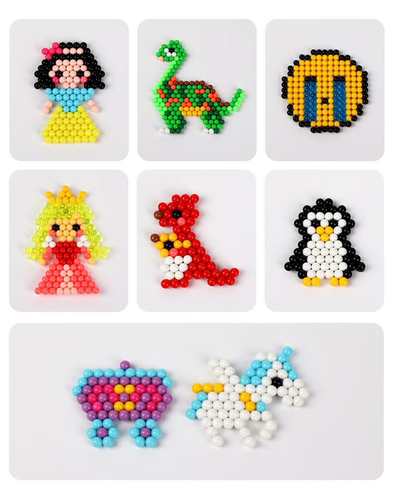 Baili Frost Night Glow Water Mist Magic Beads Children's DIY Craft Kit New Creative Perler Beads Toy 1200 Pieces 8