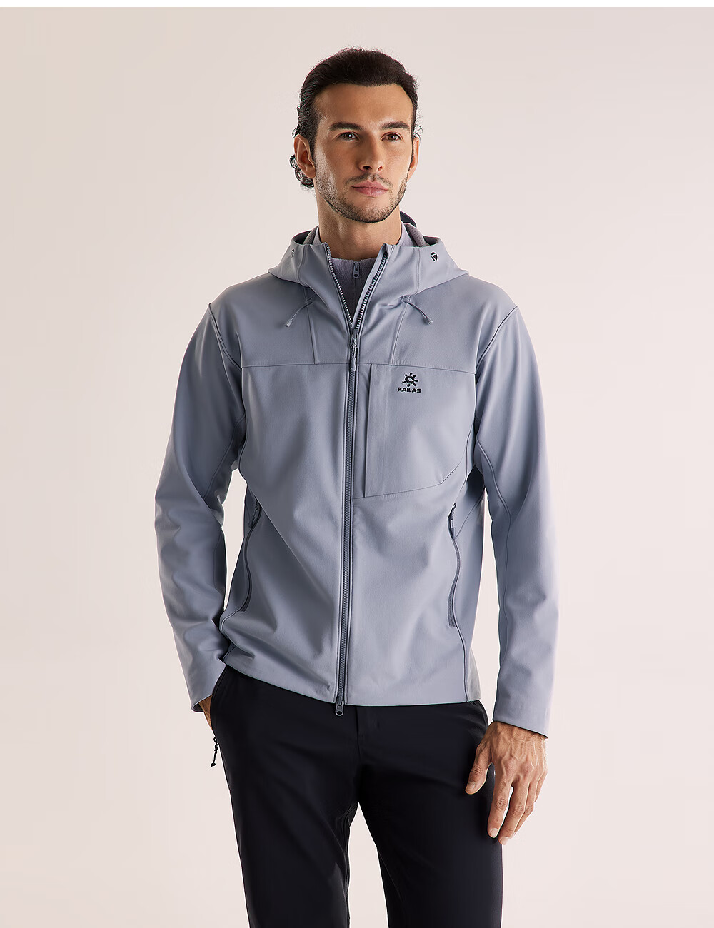 KAILAS M8 IC Hooded Softshell Jacket Men Fleece Warm Breathable Stretch Durable Windproof Hiking Coat Autumn Winter 6