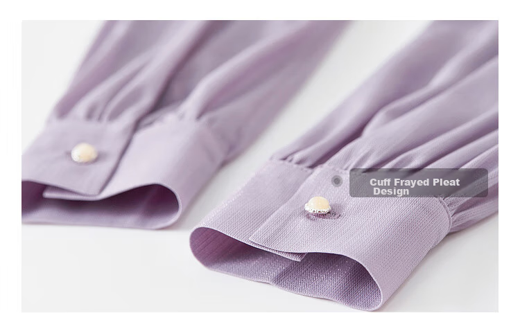 Sentubila Elegant Ribbon Blouse for Women, Spring Women's Wear, Light And Fashionable Long-Sleeve Chiffon Blouse, Versatile Commuter Top 44