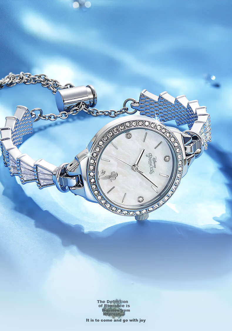 Disney Mermaid Bracelet Watch for Women, Luxury Niche Waterproof Ladies Wristwatch, Birthday And Valentine's Day Gift for Girlfriend 9