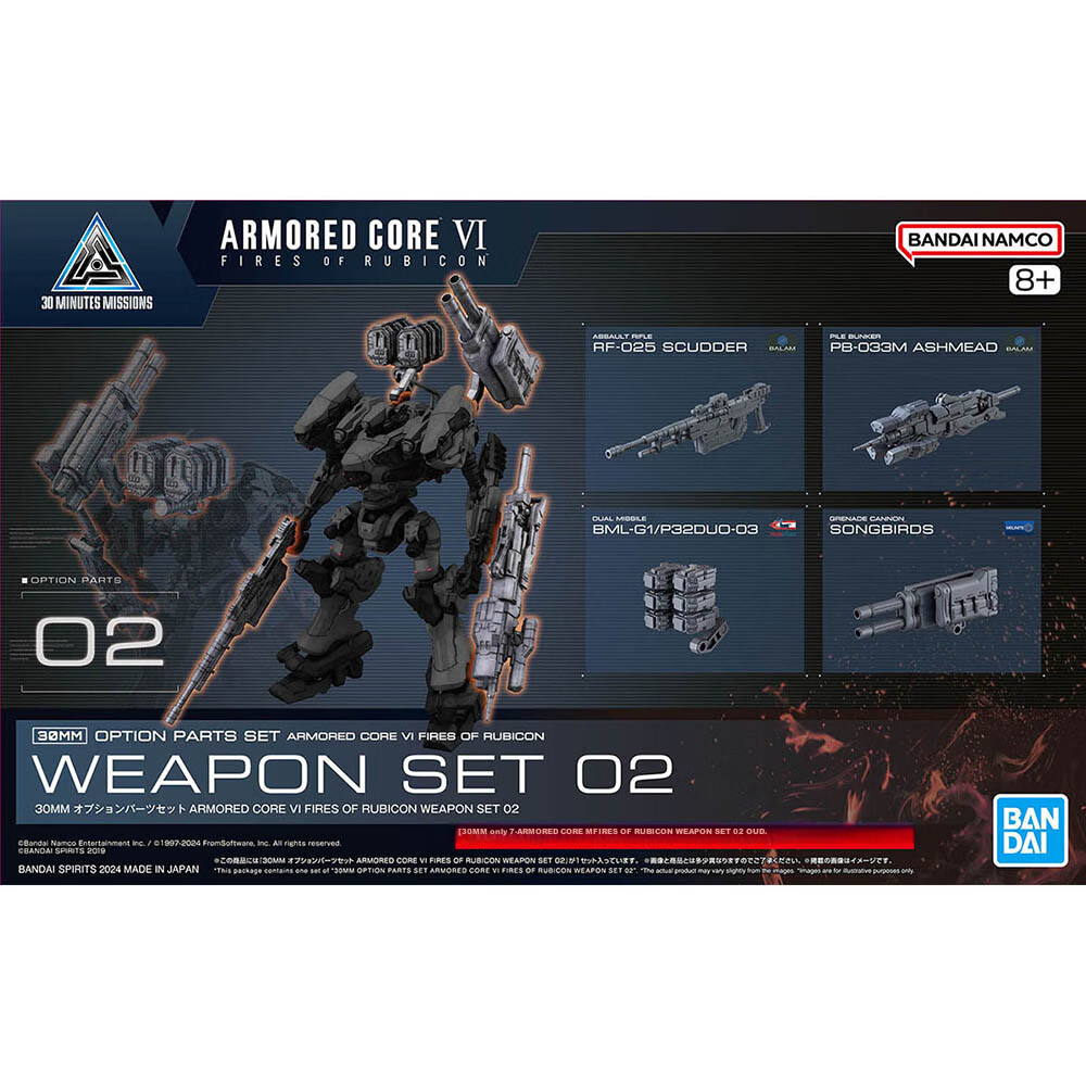 BANDAI 30MM Accessory Set, Mecha Soldier VI Borderline Fire Set 02, Assembly Model 1