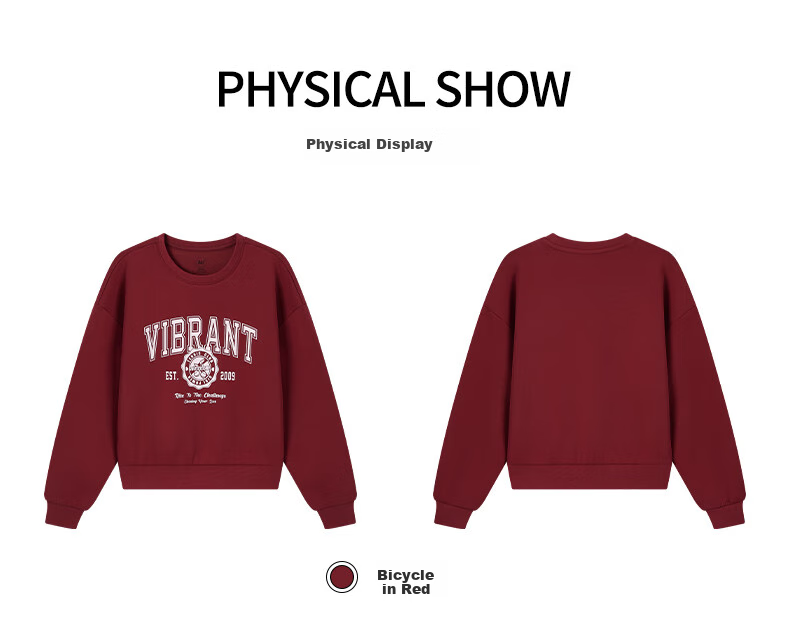361° Children's Clothing, Kids' Sweatshirt, Fall 2025, for Older Girls, Retro College Style Trendy Short Top, Red, Size 140 17