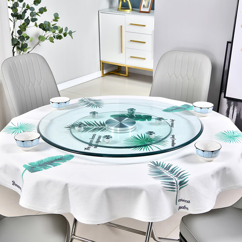 Zhuobo Dining Table Turntable Tempered Glass Rotating Round Table Base Desktop Lazy Susan BZP2 with Six Auxiliary Wheels 88cm 11