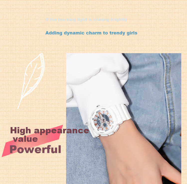 Julius Watch for Women, Instagram Style Unicorn Fashion Sports Student Luminous Unisex Electronic Watch White JA-1276A 8