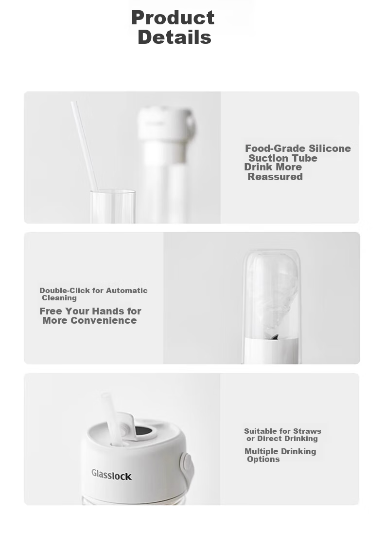 GLASSLOCK Juicer Cup [Double-Layer Hollow Insulation] Fruit And Vegetable Blender Juice Cup Baby Food Processor Small Portable Electric Rechargeable Multifunctional 26-Blade Ice Crusher Blade 16