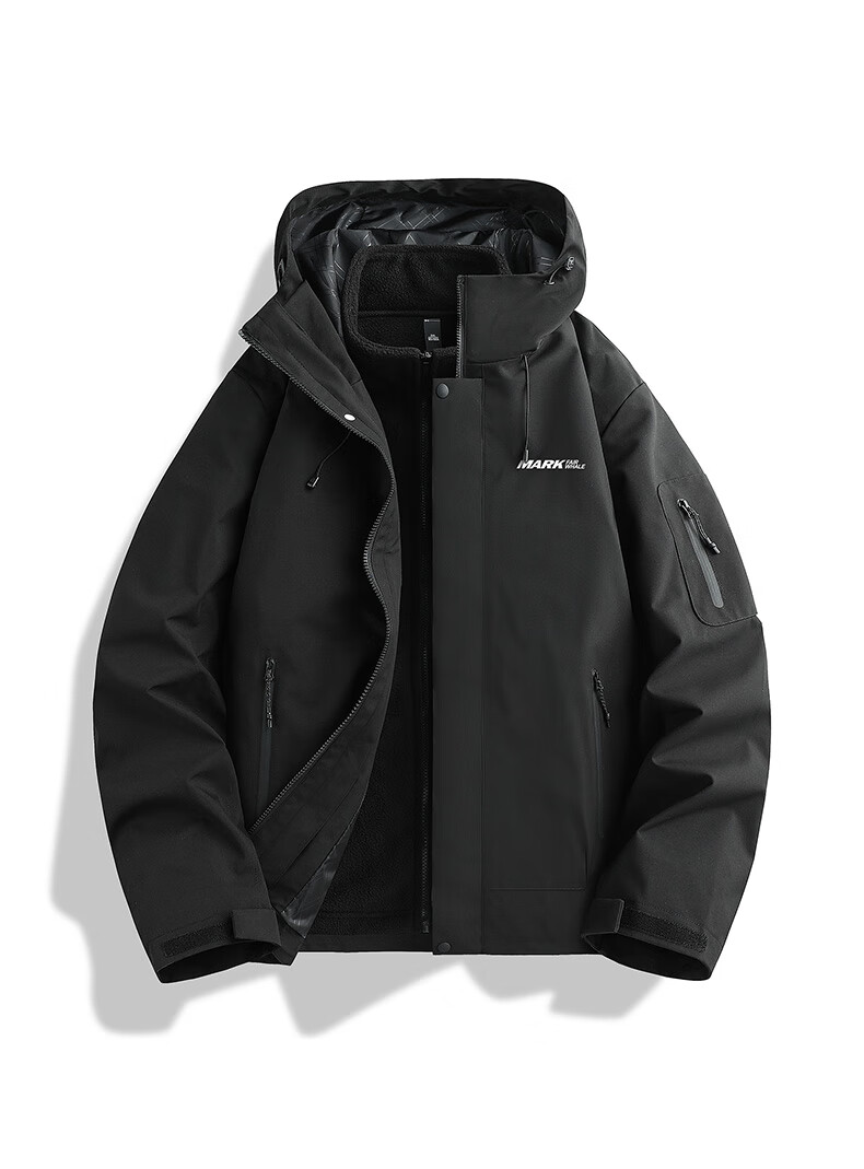 MARK FAIRWHALE 3-in-1 Detachable Jacket Unisex 2025 Autumn Winter Outdoor Water-Repellent Workwear Khaki XL 9