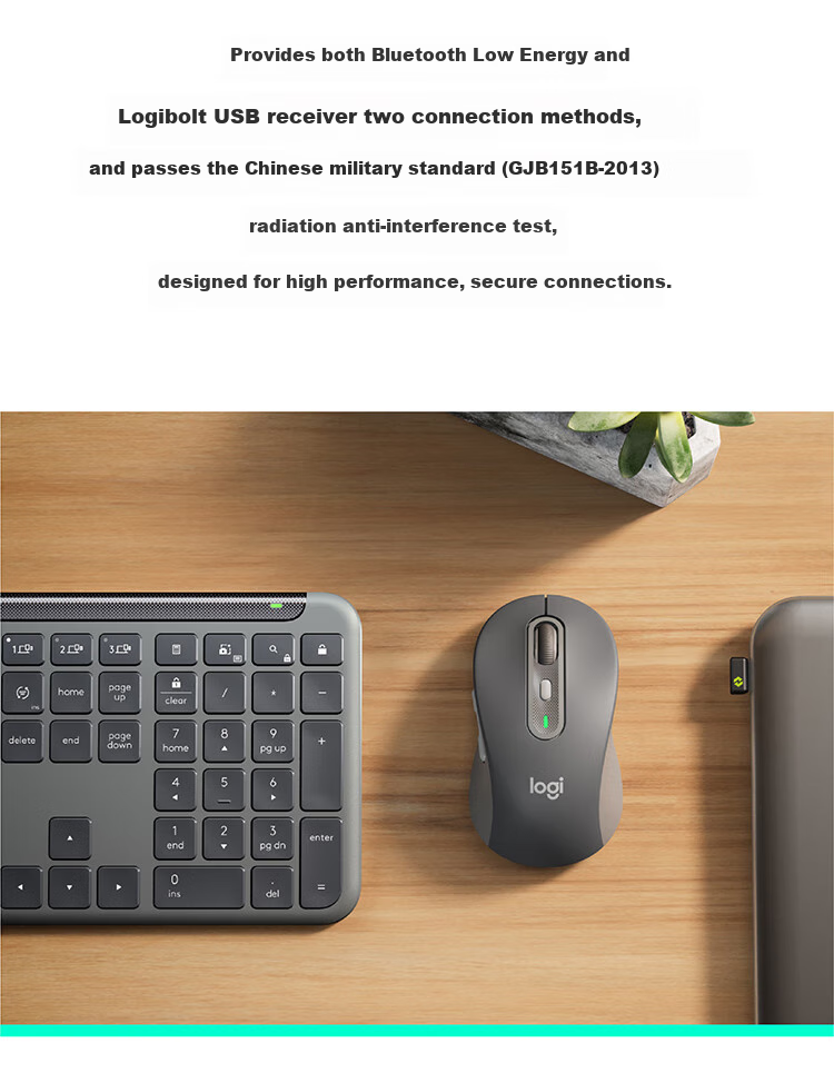 Logitech MK950 Enterprise-Grade Wireless Bluetooth Ultra-Thin Quiet Dual-Mode Office Keyboard And Mouse Set, Tablet Keyboard Premium Series, Commercial Version with 2-Year Warranty [Bulk Order Discount] 7