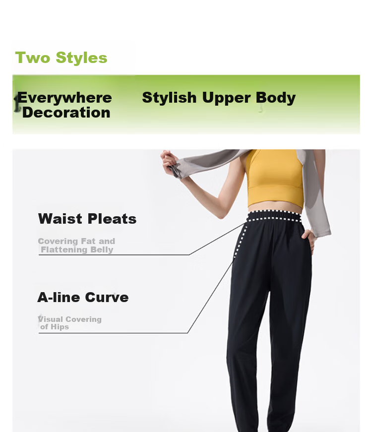 Beneunder Wide-Leg Pants, Casual Trousers for Women, Sports Ice Silk Sun Protection Long Pants, Loose Fit Spring And Summer Soft Support, New Style AL844, Size 25 11
