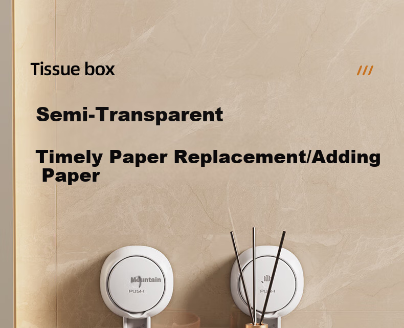 Taili Suction Cup Bathroom Tissue Box, Toilet Paper Holder, Wall-Mounted Storage Rack, Waterproof, No Drilling Required 11