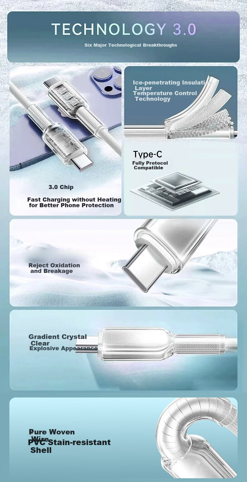 KOVOL [Two-Pack] Compatible with Apple 18 Charging Cable, Data Cable, Type-C Dual-Head PD60W Super Fast Charging Ctoc Car Charger Suitable for IPhone15/16/17promax 3