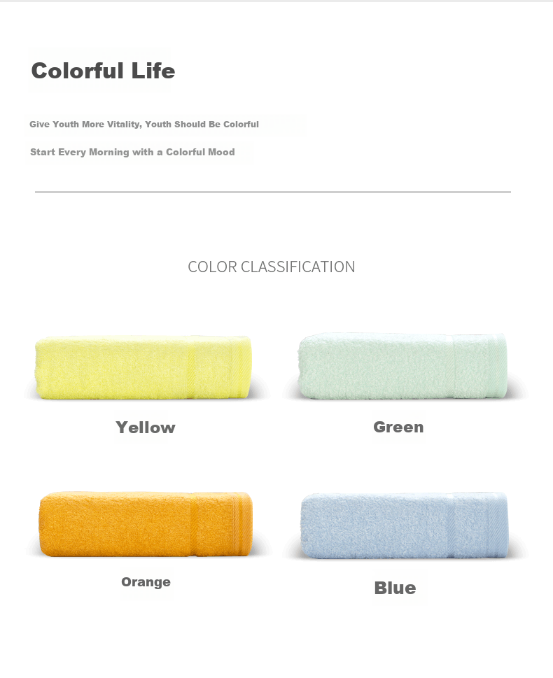 Grace Bamboo Fiber Small Towels, 4-Pack, Soft Solid Color, for Children And Adults, Home Use, Face Washing, Baby Face Towel, 27*48cm, Sports 10