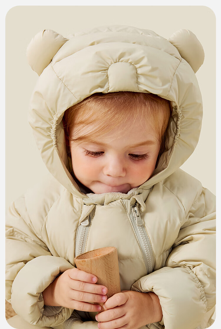 Minibala Bala [Far Infrared Heating] Baby Down One-piece Suit with Covered Hands and Feet, Belly Protection, 2025 Winter New Jacket 8
