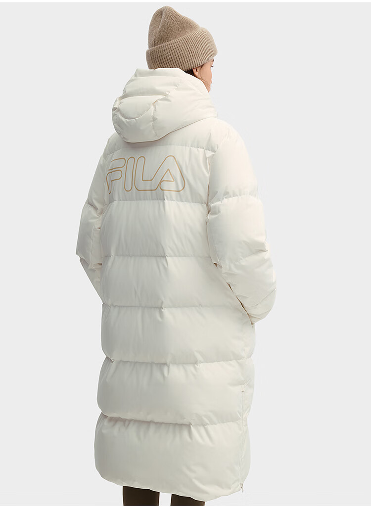 FILAFILA Official RGB Long Down Jacket 2025 Winter Couples Hooded Cold-Resistant Warm Coat 27