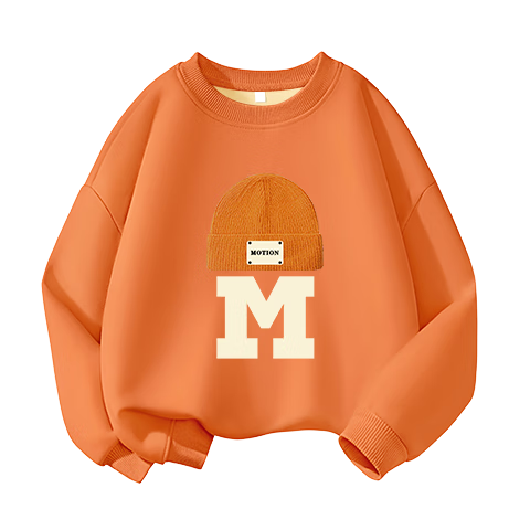 Langsha Boys Fleece-Lined Crew Neck Pullover Sweatshirt Spring Thin Fleece Casual Long Sleeve Top Durable Warm Haze Blue 110