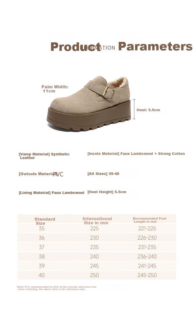 ZHR Women's Winter Cotton Shoes with Fleece Lining Thick Sole Warm Birkenstock Style Non-Slip Snow Boots KY55B Camel Color Size 40 11