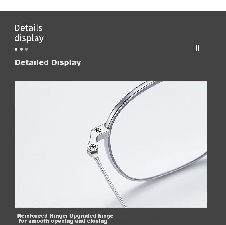 GOGOSOON Pure Titanium Ultra-Light Multifunctional Reading Glasses for Men And Women, Anti-Blue Light High-Definition Fashionable High-End Large Frame Presbyopic Glasses 7