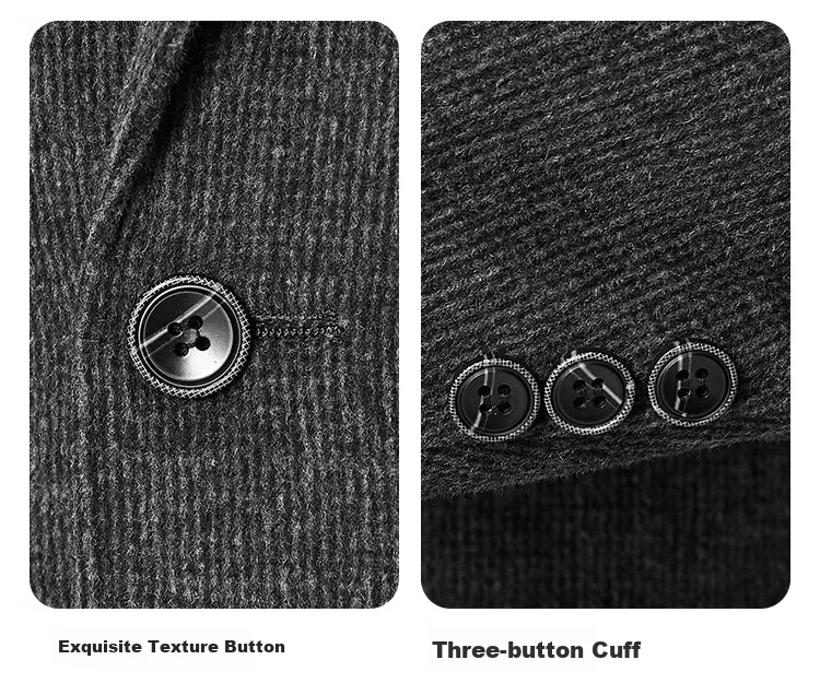 FIRS Wool Blend Suit Jacket Men's Autumn and Winter Business Casual Work Commute Professional Knitted Thickened Warmth 5