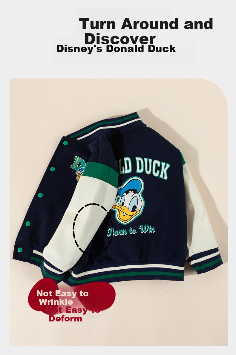 Disney Spring And Autumn Boys' Clothing, Preppy Style Fashion Casual Cartoon Jacket, Comfortable Warm Wear-Resistant Coat, Navy Blue, Size 110 5