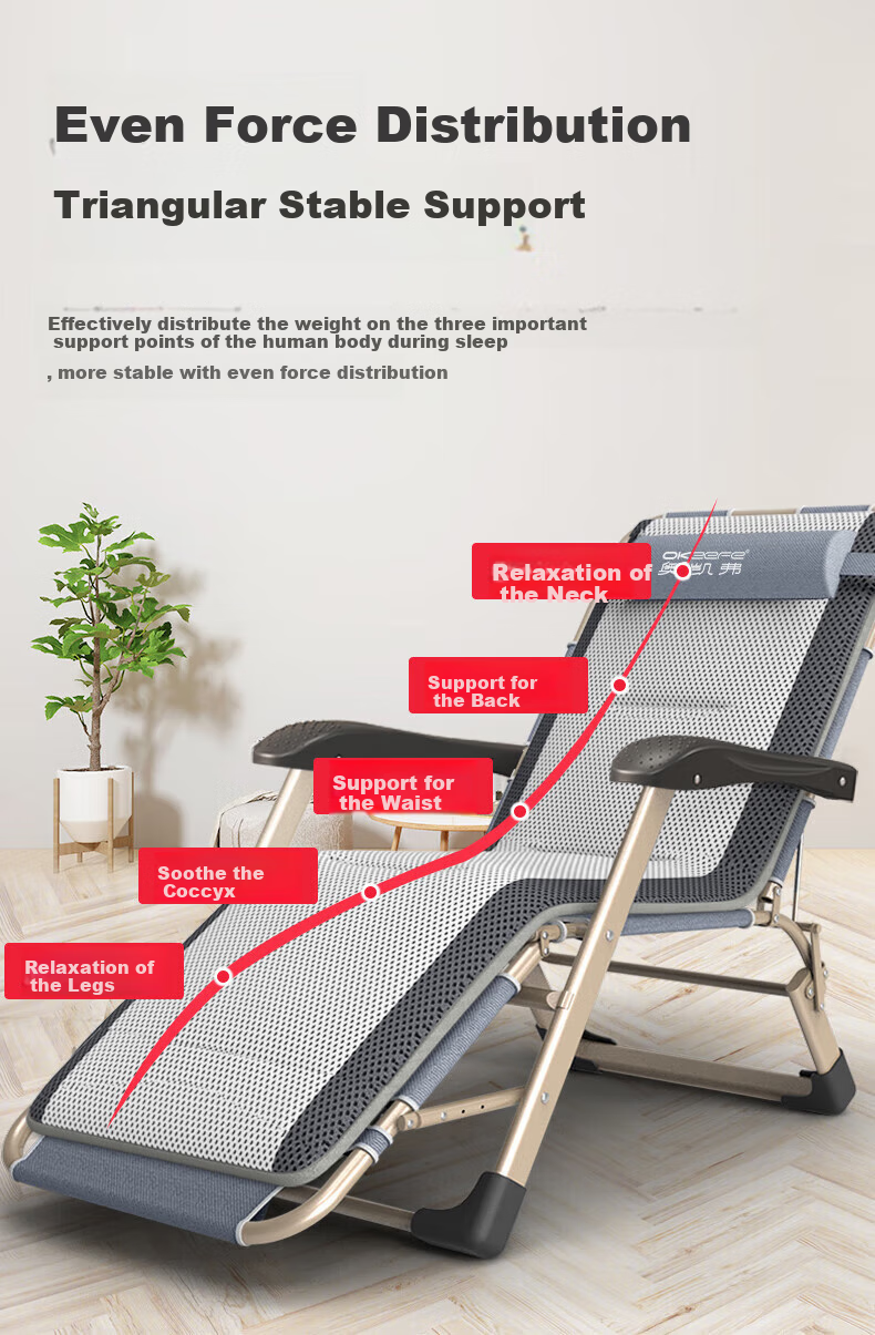 OKeefe Folding Bed Lounge Chair, Office Nap Chair, Single Bed, Hospital Companion Bed with Lamp, Corduroy Cotton Pad 7