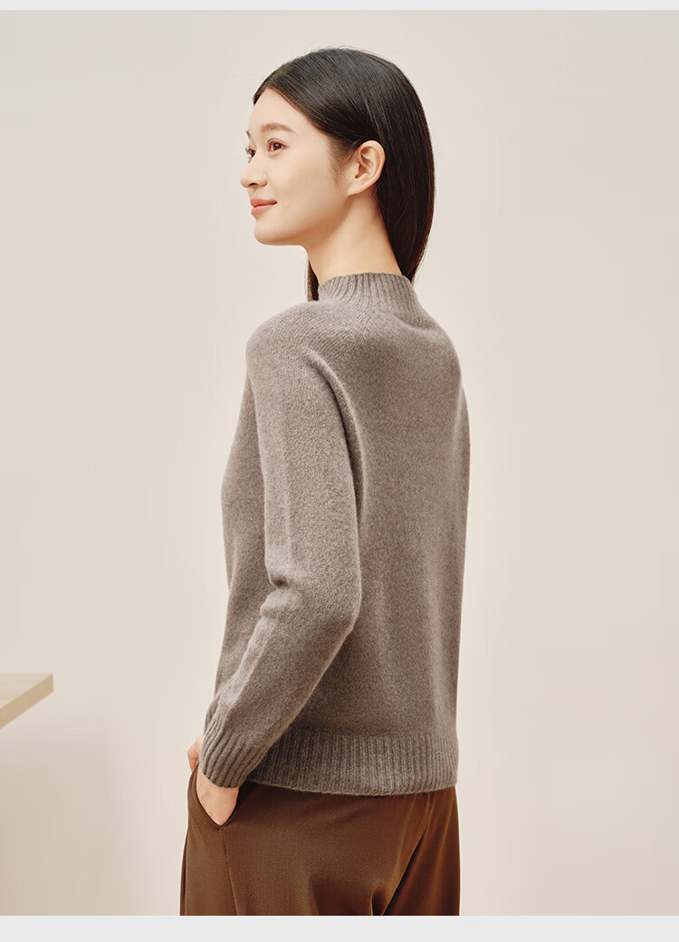 JD Jingzao Women's Cashmere Sweater High Neck 100% Cashmere Autumn Winter Thick Knit Vintage Red 2XL 18