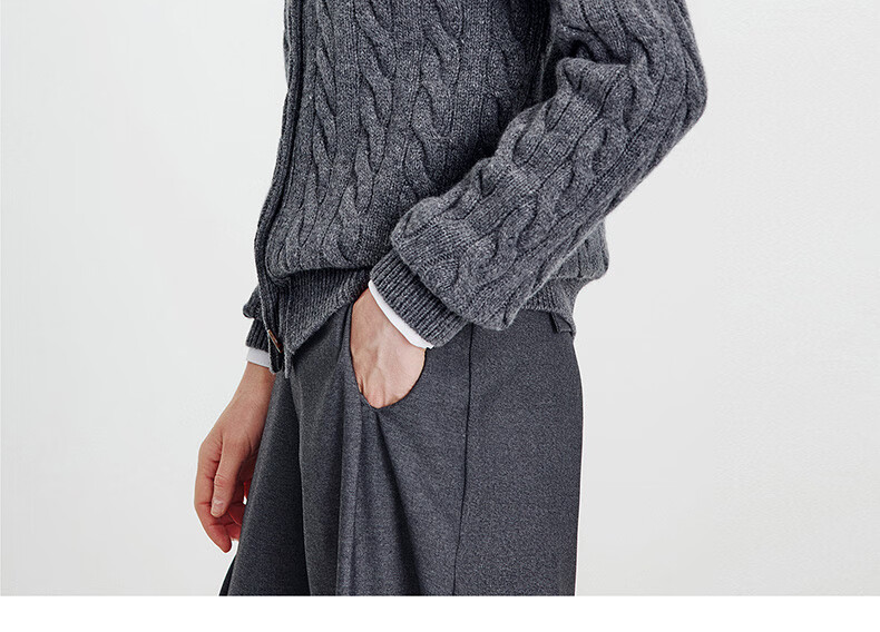 NaviKeel Italy Small Sailboat Women's 100% Wool Cable Knit Cardigan Sweater Jacket 2334094512 Light Gray M 35