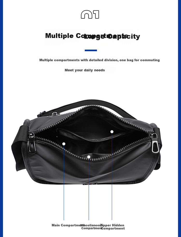 JEVI Crossbody Bag for Men, Casual Functional Multifunctional Shoulder Bag, Trendy Single Shoulder Bag, Cycling Messenger Bag for Me 5