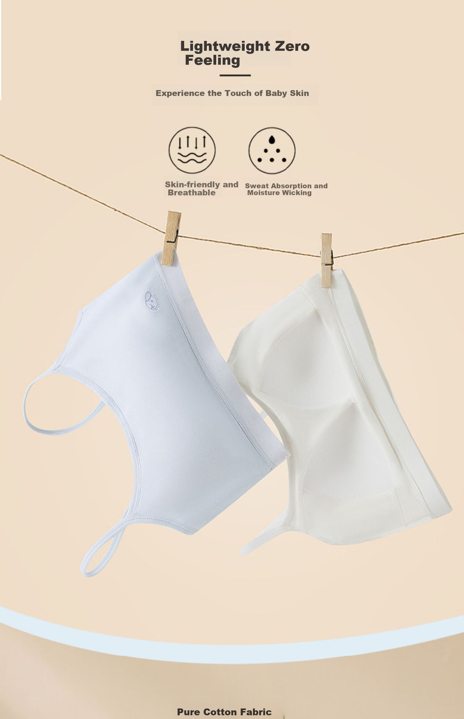 Ziyouxi Girls' Underwear, Puberty Student Bra, Middle School Girls' Second Stage Sports Anti-Shock Bra, Camisole 10