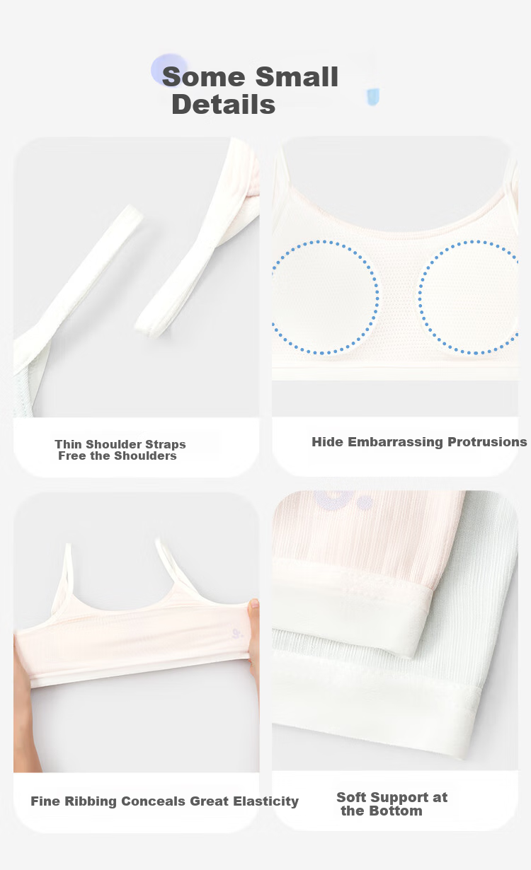 Jiusuiban Children's Underwear, Girls' 80 Modal Silk Development Bra, 8-10 Years Old Girls' Nipple Prevention Camisole Tank Top 11