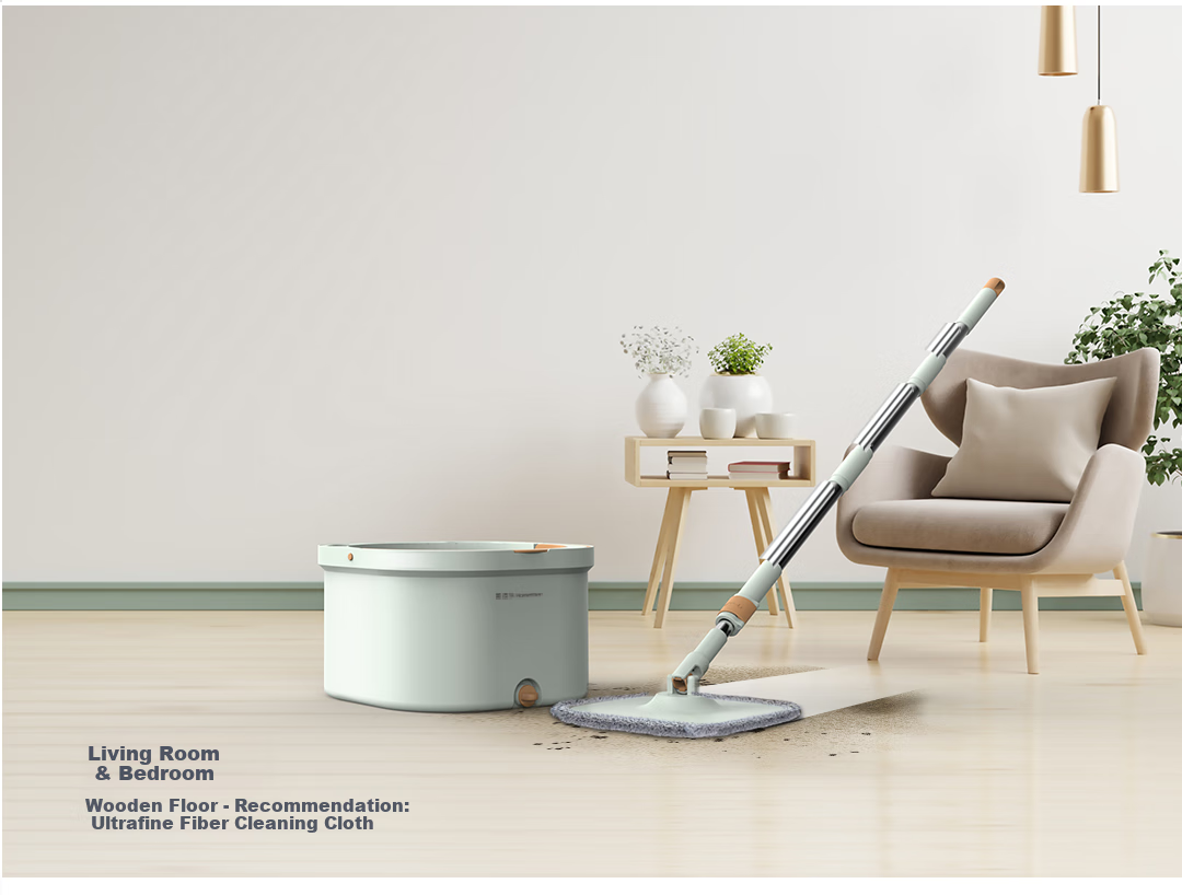 HoMettler Clean And Dirty Separation Rotary Mop, Household All-In 2026, Hands-Free Flat Mop with Bucket, One Set of Three Mops 13