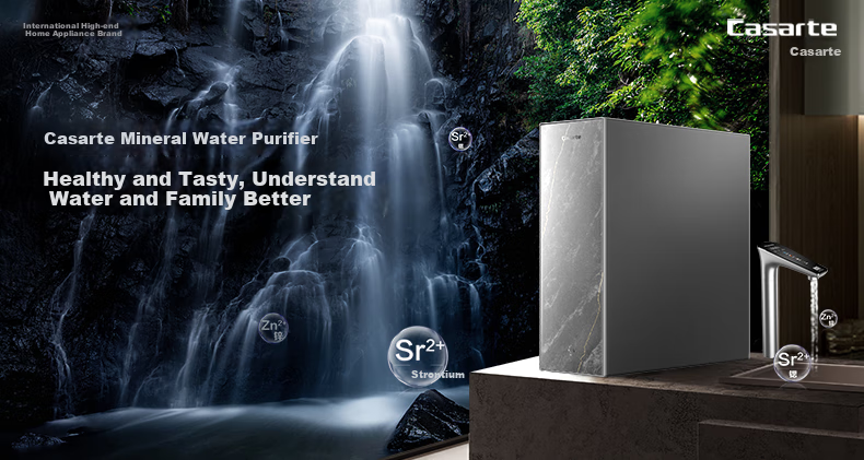 Casarte Water Purifier, Fresh Water Home Water Filtration System, 1000G Long-Lasting RO Membrane, Strontium-Rich Fresh Water Direct Drinking Mineral Water Purifier, Pure Dual Outlet CRO1000-DFACU1 1