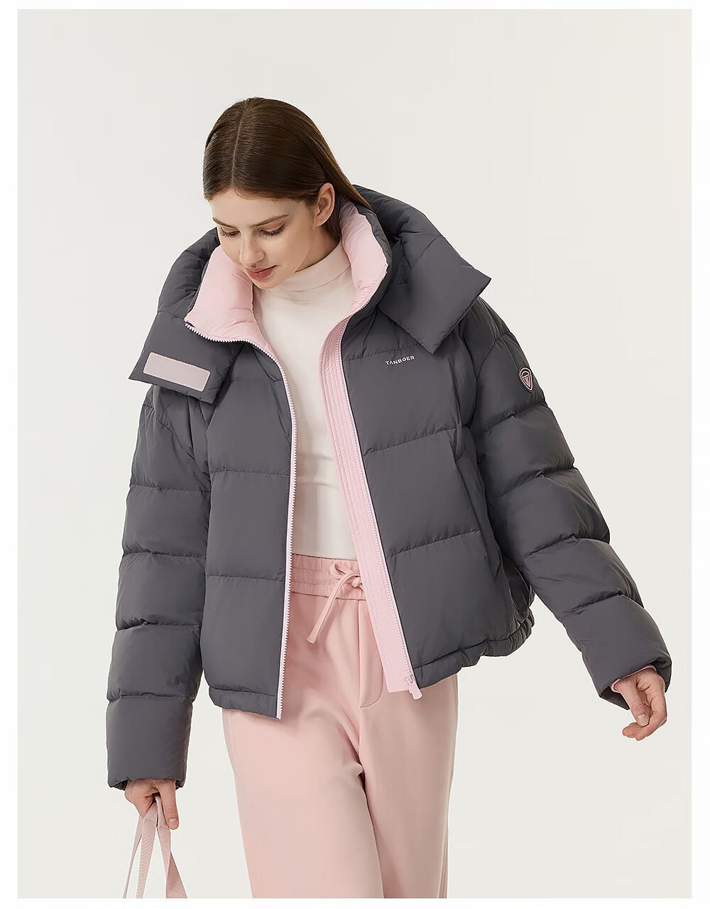 Tanboer Puff Down Jacket Women Detachable Hood Sports Warm Coat 2025 New 5530328D Xuefumi 155 4