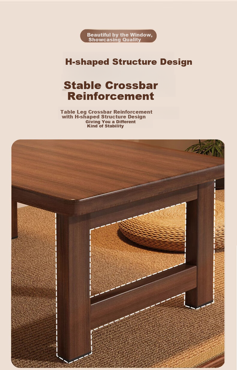 Zhuobo Coffee Table, Tea Table, Bay Window Table, Kang Table, Bedside Table, Small Table, Folding Table BZ52 Walnut Color 60*40cm 6