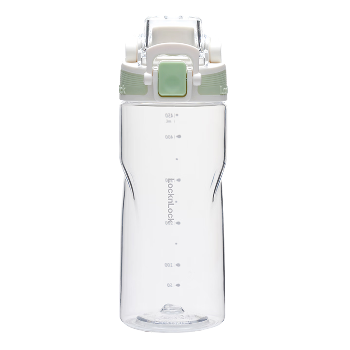 LOCK&LOCK Plastic Sports Water Bottle with Scale And Handle for Summer, Portable Water Bottle for Men And Women, 520ML Gree