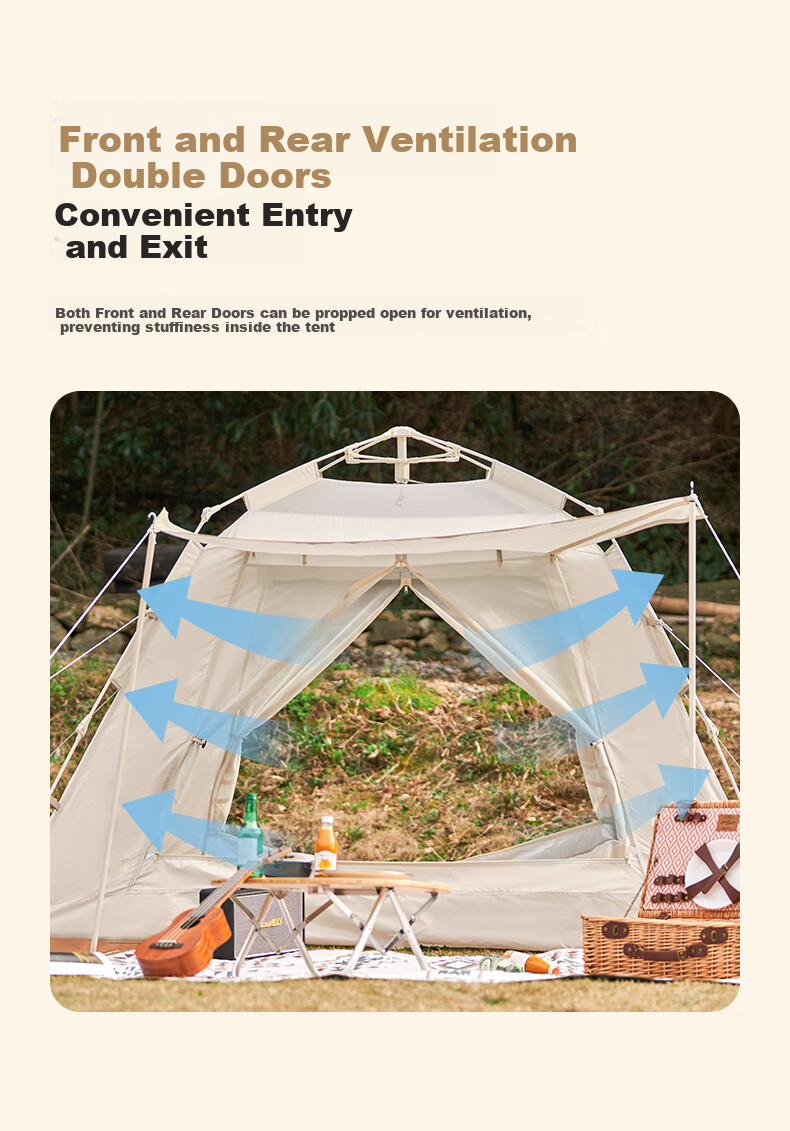 MOBIGARDEN LINE FRIENDS Collaboration Camping Automatic Tent Space Version 145 NX21561003 Brown Bear Off-White 7