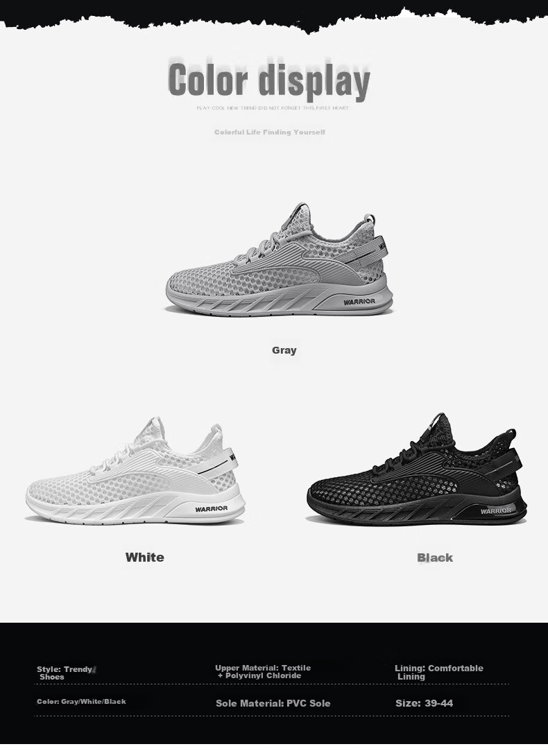 Huili Men's Mesh Sneakers, 2026 Summer New Style, Versatile Lightweight Breathable Casual Shoes for Men, Gray, Size 39 4